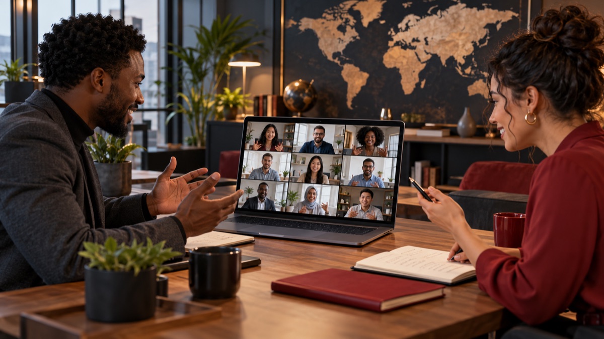 Rencontre virtuelle entre entrepreneurs de plusieurs régions du monde